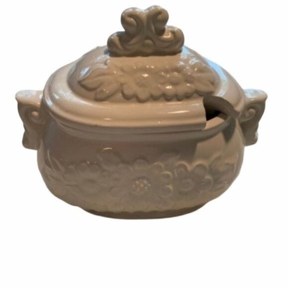 Vtg Jay Import Co Fine Ceramic Gravy Tureen White - Picture 1 of 10